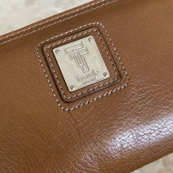 Tignanello Pebbled Leather Zip Around Accordion Wallet Clutch ID CARD Coin Zip - Picture 3 of 14